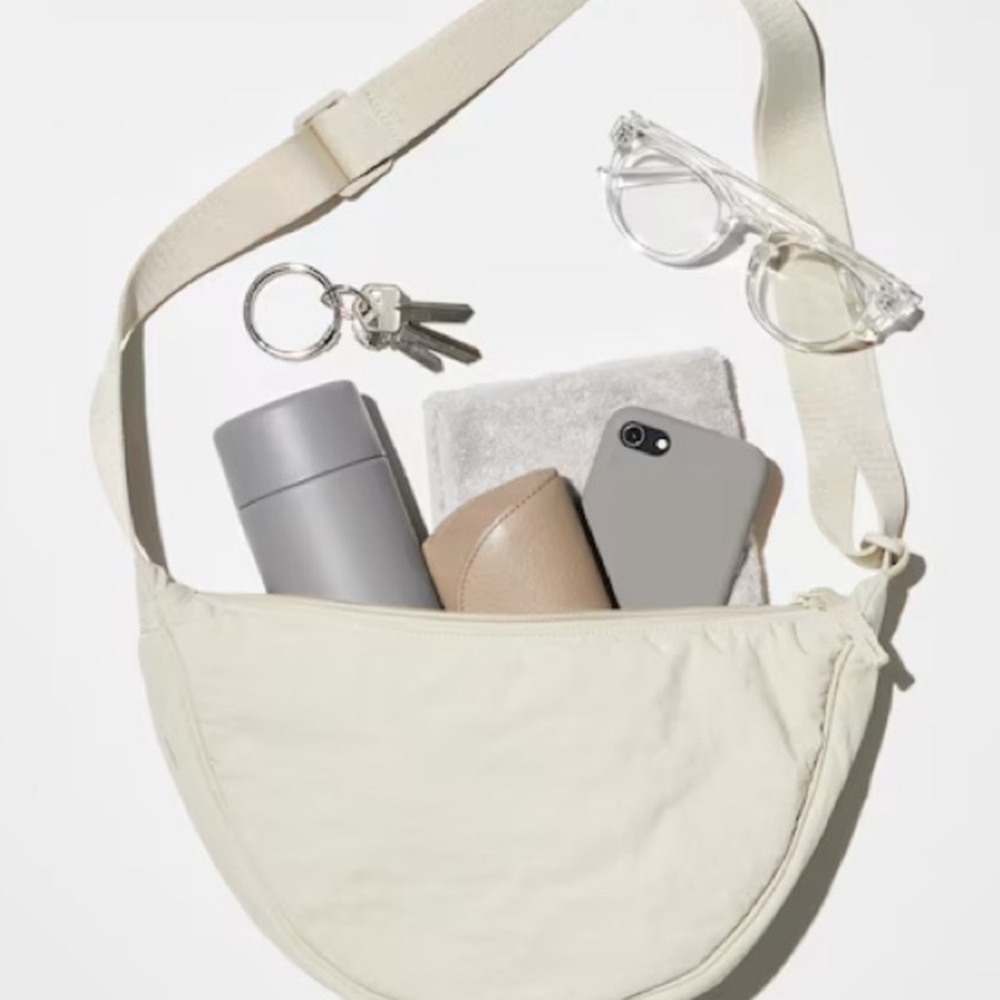 Uniqlo Cream Crossbody Bag Minimalist Design